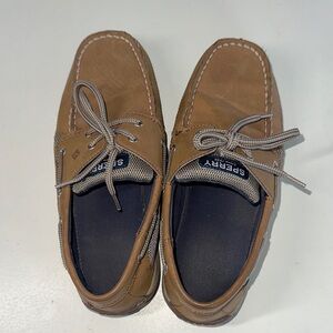 Sperry Boys Tan Leather Boat Shoes